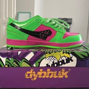 Pink & green dybbuk sneakers